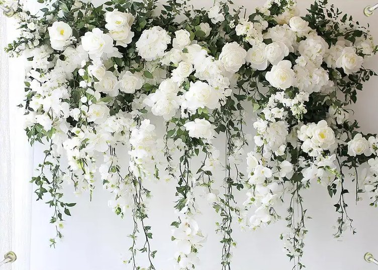 Fleurs blanches suspendues