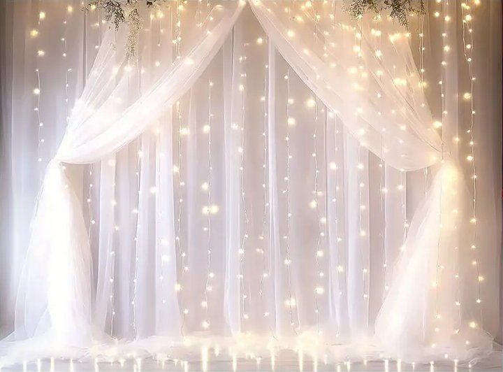 Voile blanc guirlandes